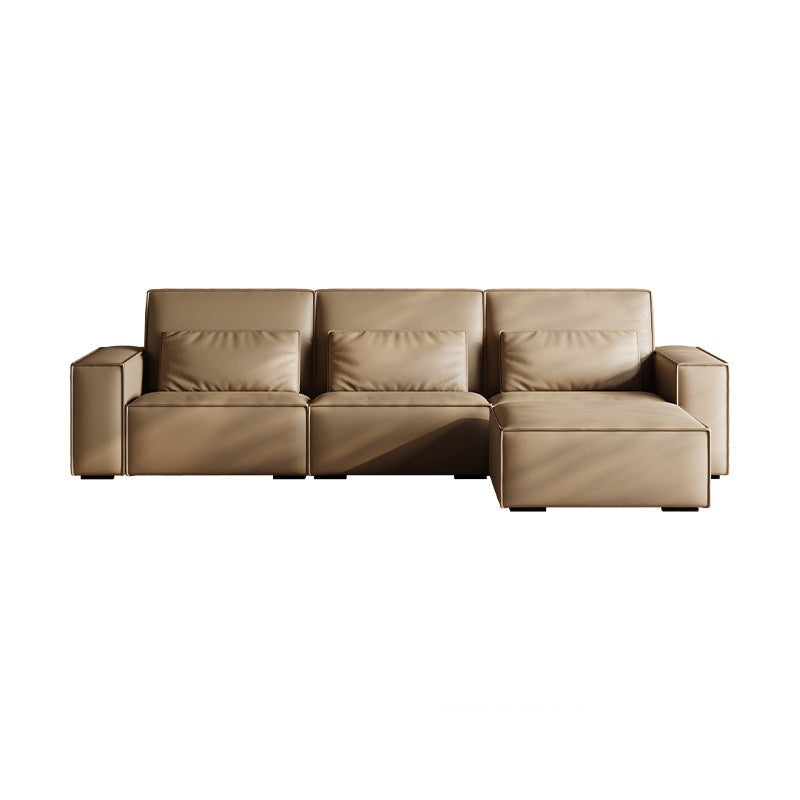 SF0251 high back tofu block sofa [contact surface genuine leather]