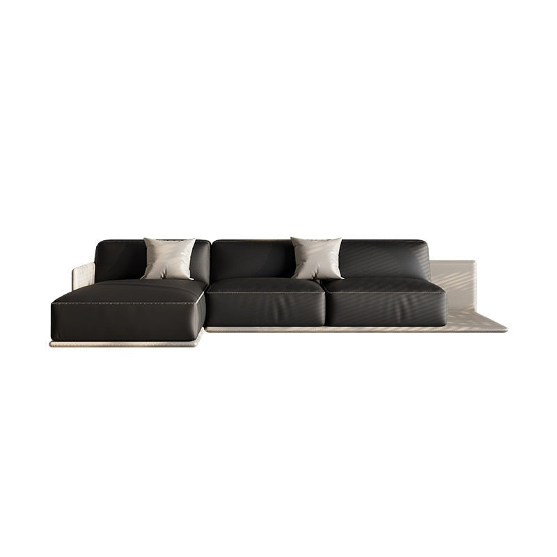 SF0187 Tofu Block Border Sofa [Contact Surface Genuine Leather]