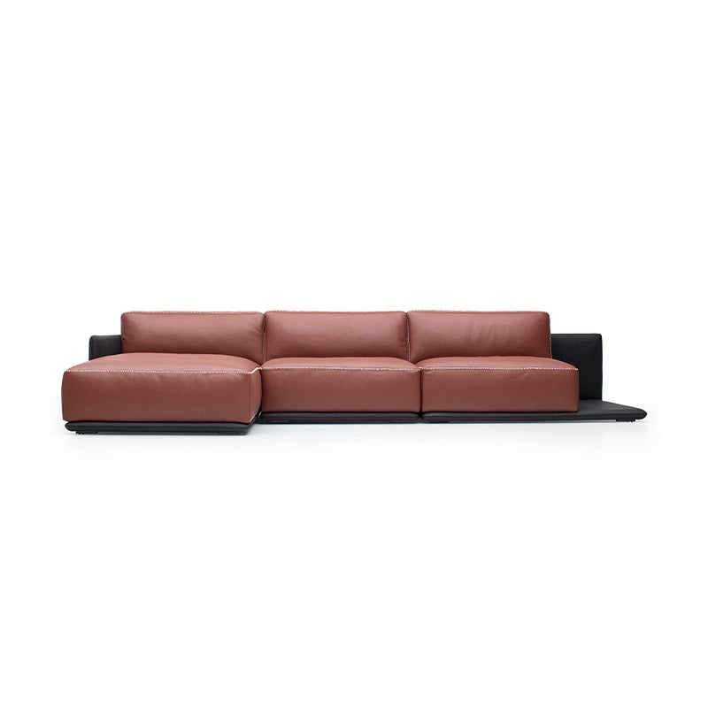 SF0187 Tofu Block Border Sofa [Contact Surface Genuine Leather]