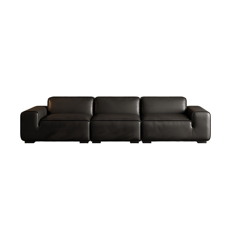 SF0158B Big Black Cow Sofa (Small Style) [Full Genuine Leather]