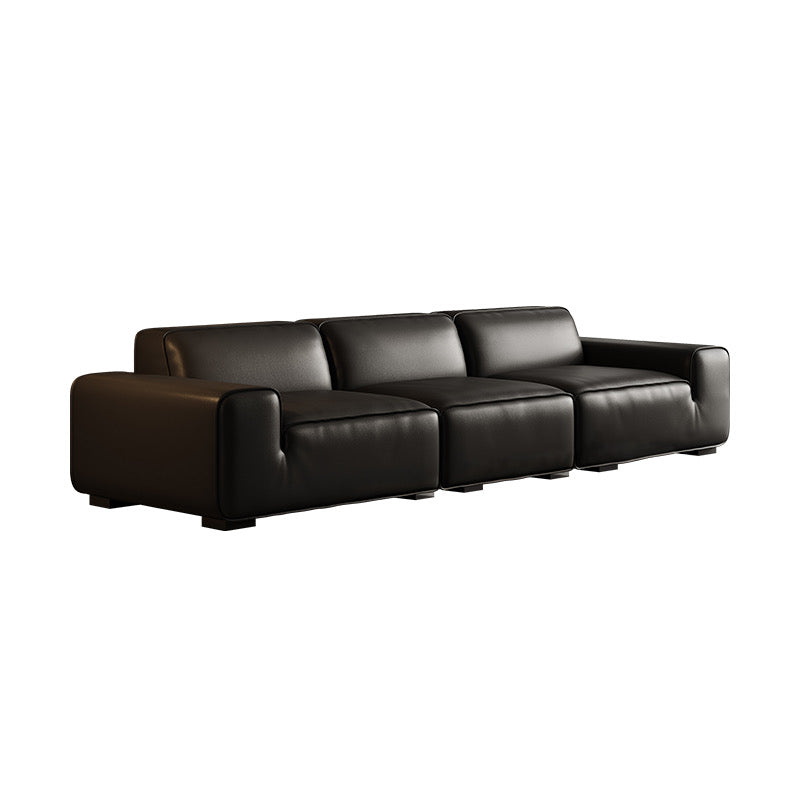 SF0158B Big Black Cow Sofa (Small Style) [Full Genuine Leather]