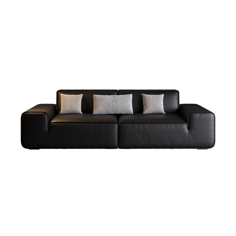 SF0158 Big Black Cow Sofa [Full Genuine Leather]