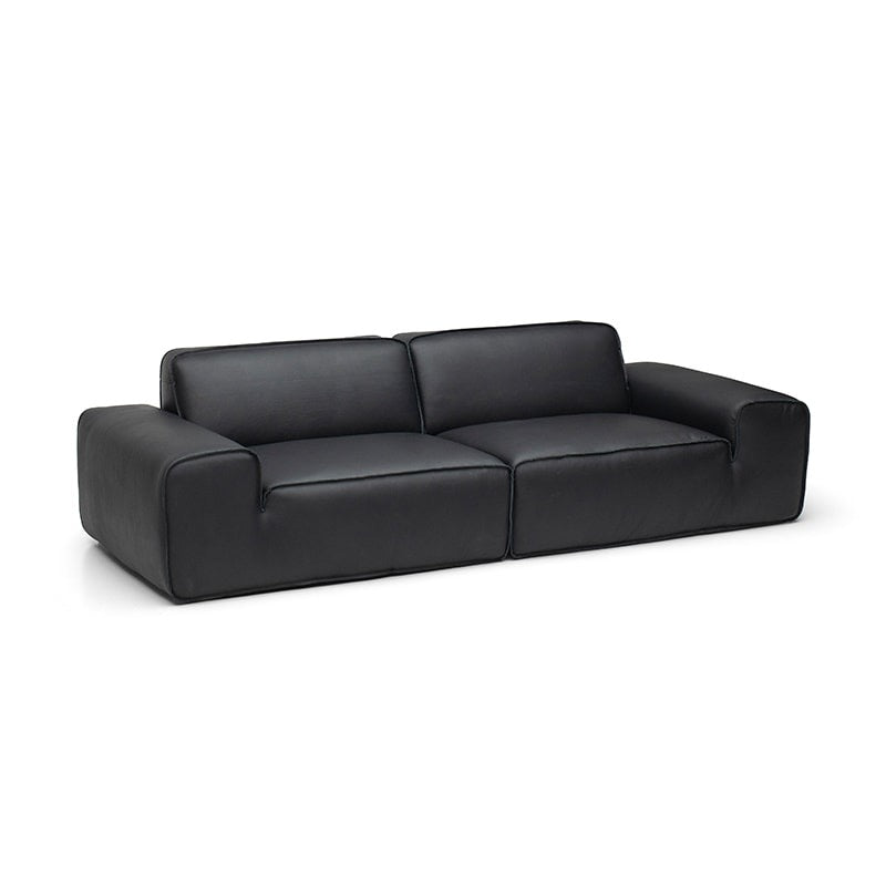 SF0158 Big Black Cow Sofa [Full Genuine Leather]